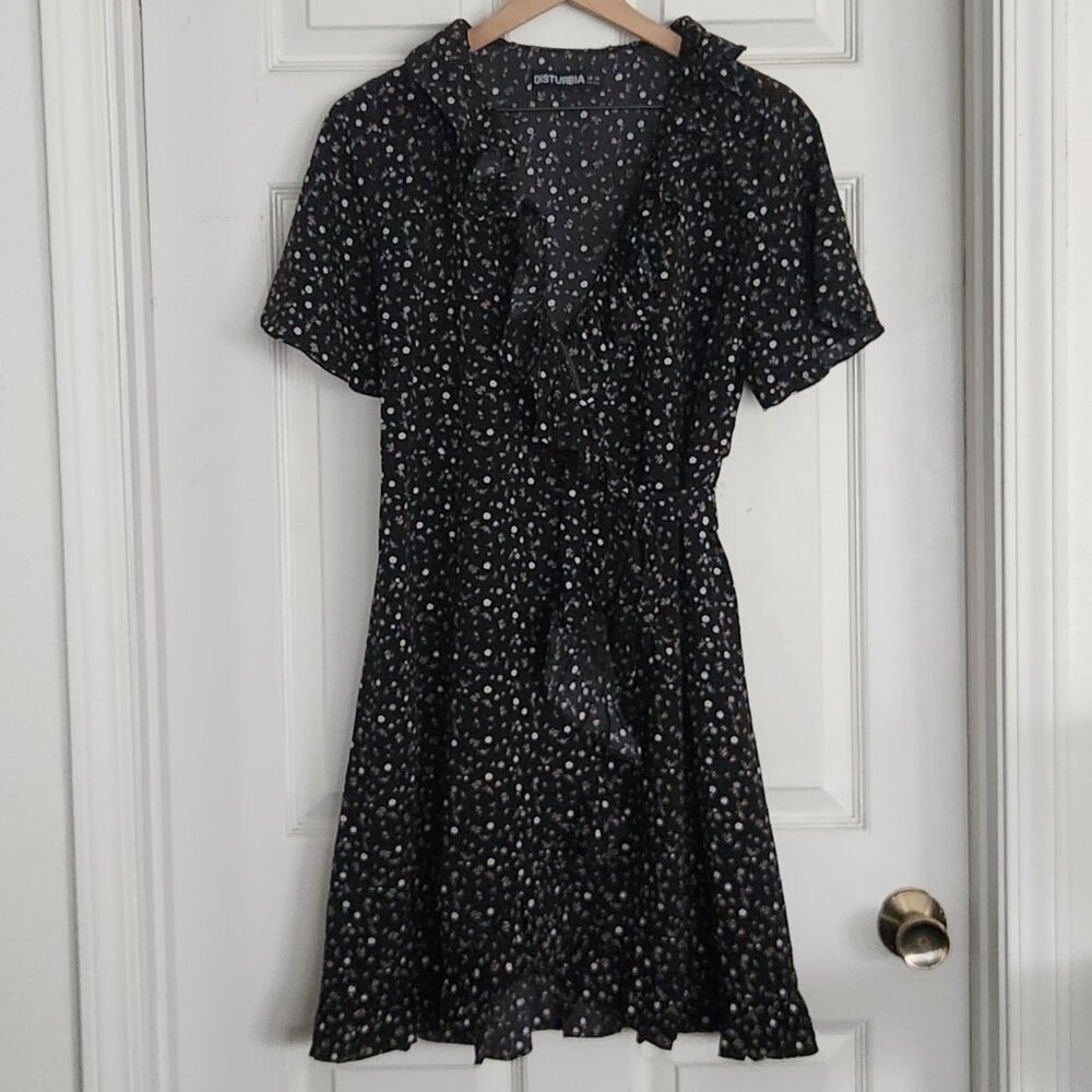 DIsturbia Moonseed Wrap Ruffle Dress